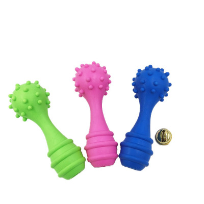 Factory Wholesale New Barbell Molar Rod Sounding Dog Toy TPR Training Bite-Resistant Toys Pet Supplies