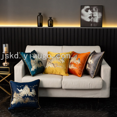 Upgraded High Precision Jacquard Thickening Pillow Light Luxury Modern European Household Living Room Sofa Cushion Office Waist Cushion