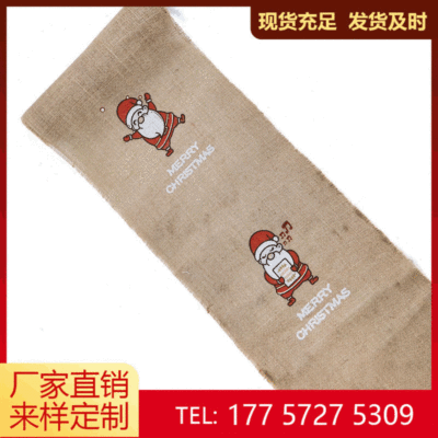 [Printed Table Runner] Wedding Party Jute Tea Art Christmas Table Runner Linen Placemat Linen Simple Tea Table Mat Mat