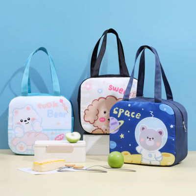 New Cartoon Insulated Bag Square Large Capacity Lunch Bag Portable Heat and Cold Insulation Lunch Bag Lunch Box Bag
