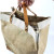 [Jute Handbag] Luxury First Layer Cowhide Portable Gunnysack Retro Sack Waterproof Jute Shopping Bag