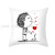 Amazon Hot Home Valentine's Day Pillow Cover Peach Peel Printing Lovers Love Sketch Back Cushion