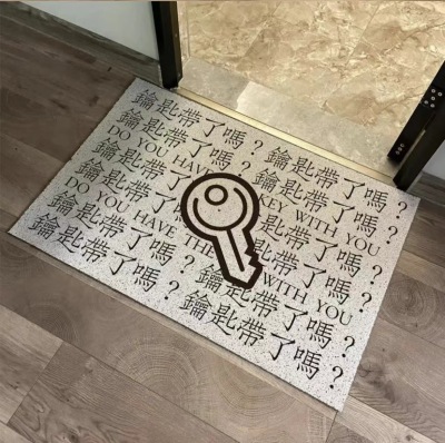 New Internet Celebrity PVC Door Mat Bathroom Balcony Fun Non-Slip Printed Mat Large Area Doormat Carpet