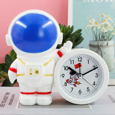 Creative Cartoon Children Student Astronaut Spaceman Little Alarm Clock Desk Gift Pendulum Clock