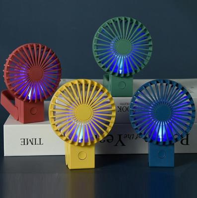 Elegant Simple Folding Rechargeable Fan Mini Portable Fan with Light Creative Light Small Night Lamp Electric Fan