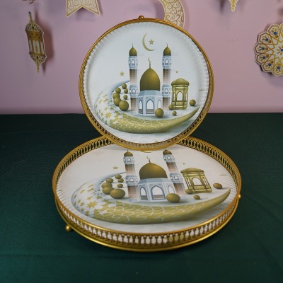 2021 New Eid Middle East Arab Halal Lesser Bairam Eid Al-Adha Dinner Plate Tray Set Decoration