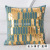 Velvet Embroidery Geometric Pattern Pillow Cushion American Light Luxury Bronzing Couch Pillow Office Car Lumbar Pillow Cushion