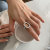Korean Dongdaemun Cold Style Metal Geometry Open Ring Female Ins Simple Special-Interest Design Index Finger Ring