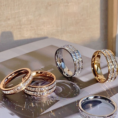 Starry 925 Ring Female Special-Interest Design Couple Couple Rings Full Diamond Ring Female Ins Trendy Cold Forefinger Ring