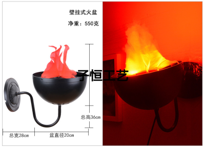 Halloween Decorative Lamp Simulation Electronic Brazier Flame Wall Hanging Lamp