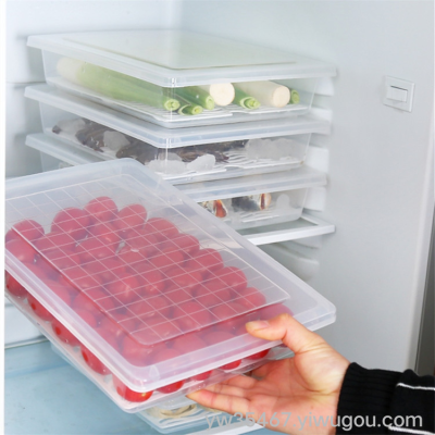 D02-30-22 AIRSUN Small Crisper Plastic Box Seafood and Vegetables Anti-Odor Rectangular Refrigerator Storage Box