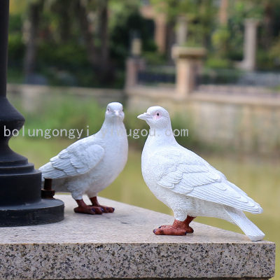 Factory Cheap Garden Decoration Outdoor Multiple Colors Resin Animal Simulation Pigeon Garden Ornaments