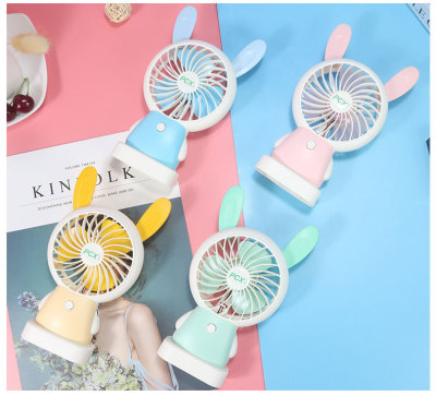 Cute Rabbit Rechargeable Fan Cute Animal Series Student Children Summer Cool Portable Table Top Small Electric Fan Lithium Battery