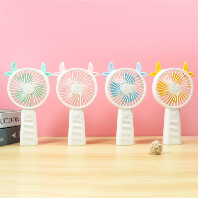 Cross-Border New Arrival USB Rechargeable Small Fan Handheld Mini Fan Portable Cute Lamb Fan