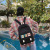 Fashion Cartoon Contrast Color Schoolbag Campus Minimalist College Student Casual Backpack Korean Junior High School Student Backpack