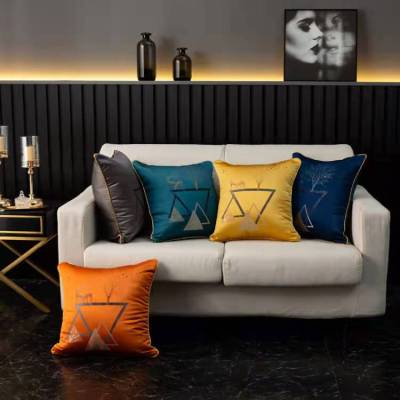 Pillow Sofa Living Room and Bedside Cushion Modern Light Luxury Waist Pillow American Backrest Pillow Cover without Core