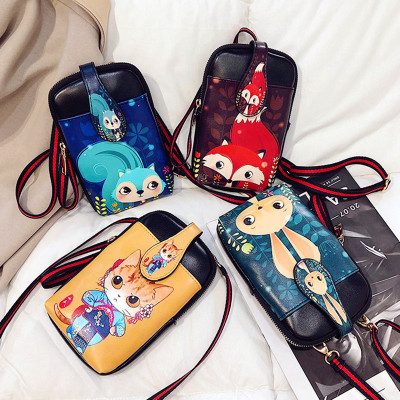 New Trendy Unique Cartoon Small Square Bag Korean Style Ins Printed Street Bag Cute Girl One-Shoulder Messenger Bag