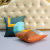 Modern Light Luxury Technology Cloth Sofa Imitation Leather Pillow Cushion Car and Office Back Cushion Double Stitching Embroidery Square Pillow Case