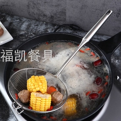304 Stainless Steel Wire Colander round Tube Hollow Handle Insulated Household Kitchen Strainer Hot Pot Line Leakage