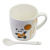 Foreign Trade Cartoon Porcelain Coffee Cup Children's Cute Bear Small Capacity Water Cup with Handle Spoon Set Student Small Gift