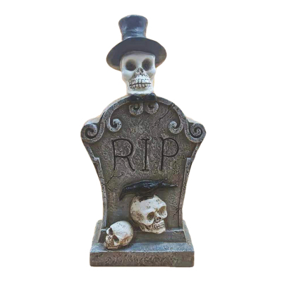 2021 New Resin Crafts RIP Crow Ghost Head Tombstone Ornament