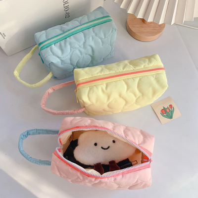 New Candy Color Soft Cosmetic Bag Portable Simple Wash Bag Large Capacity Makeup Storage Bag
