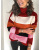 2021 Cross-Border Autumn and Winter Amazon New Turtleneck Patchwork Knitwear Ol Large Size Women's Striped Sweater Women