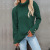 Europe and America Cross Border Autumn and Winter New Striped Turtleneck Cuff Button Sweater Solid Color Casual Loose-Fitting Oversized Sweater Women
