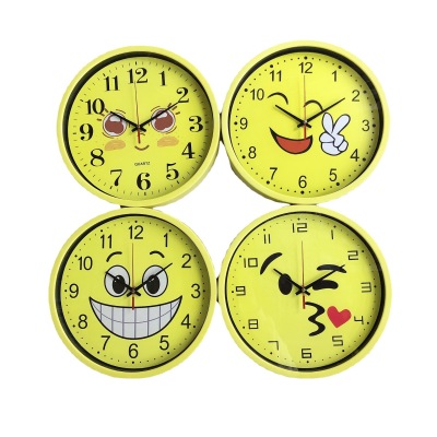 12-Inch 30cm Wall Clock Smiley Face Knife Fork Flower Surface Mixed with Multiple Faces Living Room and Kitchen Quartz Clock