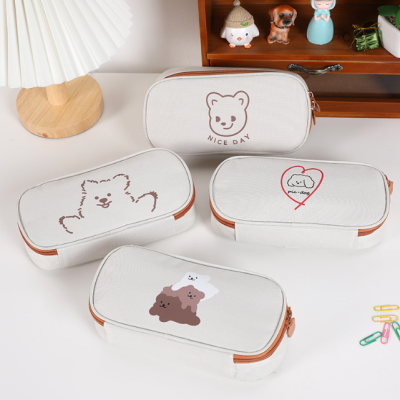 New Cute Cartoon Large Capacity Pencil Case Minimalist Creative Large Capacity Student Stationery Storage Bag Pencil Box