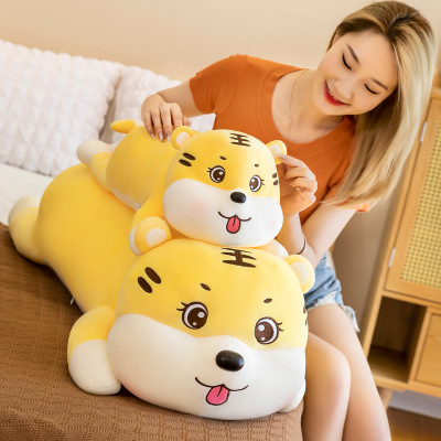 Night Market Stall New Tiger Plush Toy Doll Lying Tiger Pillow Lazy to Sleep with Pillow Muppet Small Gift