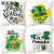 Irish National Day Pillow St. Patrick's Day Pillow Cover Green Cartoon Letter Four-Leaf Clover Sofa Cushion Cover