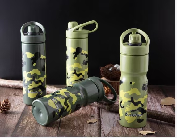 男女学生儿童塑料迷彩水杯军迷特种兵户外军训水壶