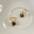 European and American Entry Lux Vintage Black Love Heart Earrings Hepburn Style Socialite Elegant Thread Ear Ring Sterling Silver Needle Earrings