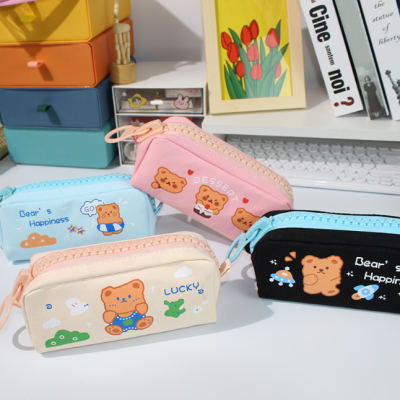 New Popular Big Zipper Pencil Case Fashion Student Stationery Storage Bag Large Capacity Portable Pencil Bag Pencil Case