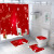 2021 New Christmas Shower Curtain Four-Piece Cross-Border Amazon HD Digital Printing Waterproof Bathroom Shower Curtain