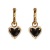European and American Entry Lux Vintage Black Love Heart Earrings Hepburn Style Socialite Elegant Thread Ear Ring Sterling Silver Needle Earrings