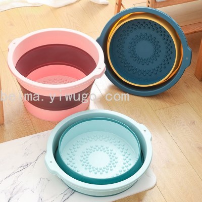 Foldable Foot Bath Tub Household Space-Saving Plastic Massage Feet-Washing Basin over-the-Knee High Foot Bath Bason