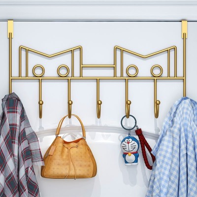 Punch-Free Door Back Coat Hook Wall-Mounted Nail-Free over the Door Storage Rack Door Back Hanger Clothes Storage Rack