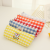 New Fashion Simple PencilCase Canvas Check Pattern Embroidery Student Stationery Storage Bag Cute Pencil Bag Pencil Case