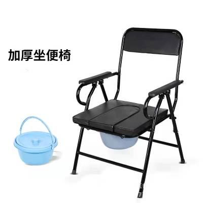 Thickened Steel Pipe Potty Seat Foldable Stool Bucket with Toilet Potty Seat for the Elderly for Foreign Trade
