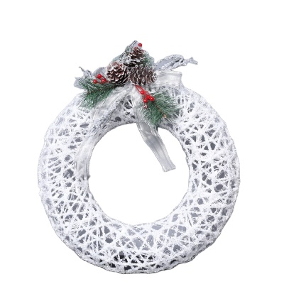 Yiwu supplier customized new luminous white Christmas wreath