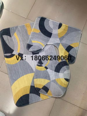 Flannel Three-Piece Set Toilet Mat Sponge Mat Foreign Trade Original Single Export Hot Sale Carpet Mat Set Wholesale