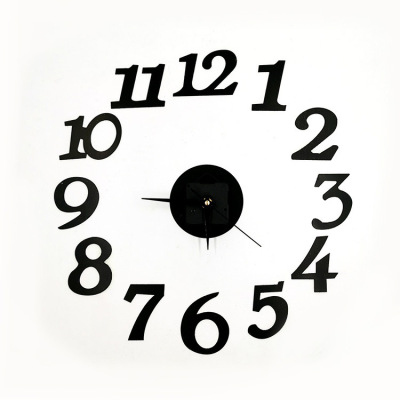 Clock Creative DIY Wall Sticker Wall Clock One Piece Dropshipping Acrylic Bell Mute Digital Decorative Wall Clock