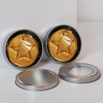 High-Profile Figure Touch Sugar Sugar Cake Package round Iron Box 90 round Silver Tinplate Packing Box in Stock Wholesale