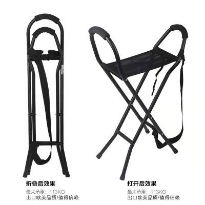 Elderly Aluminum Alloy Lightweight Four Foot Cane Crutch Stool Foldable Portable Four Foot Cane for Foreign Trade