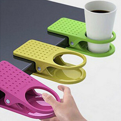 Korean Creative Fashion Large Table Side Water Cup Clip Plastic Cup Holder Office Table Side Clip Cup Saucer Big Clip