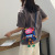 Korean Funny Robot Canvas Bag Korean Ins Cool Contrast Color Crossbody Bag Cute Student Fun Shoulder Bag