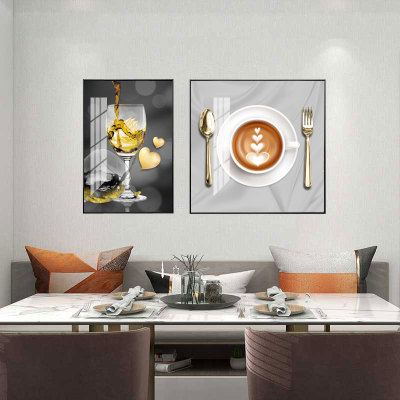 Restaurant Ideas Wine Glass Pattern Decorative Painting Modern European Minimalist Hotel Home Decorative Wall Painting Frame Mural