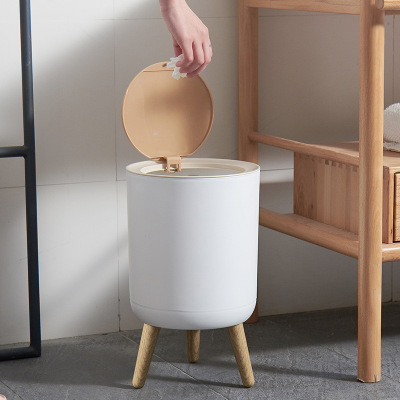 Trash Can Toilet Toilet Home Living Room High-End Simple Creative and Slightly Luxury Press Trash Can with Lid